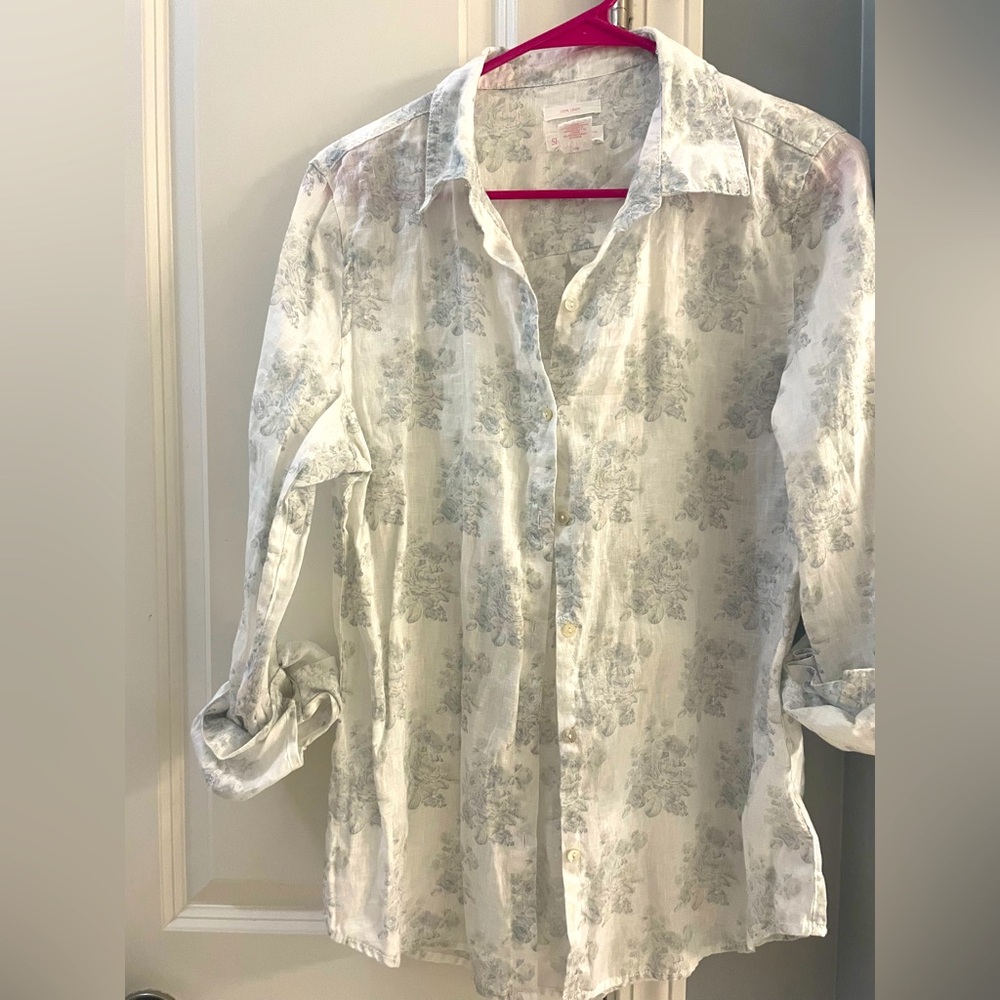 Shabby chic linen button down